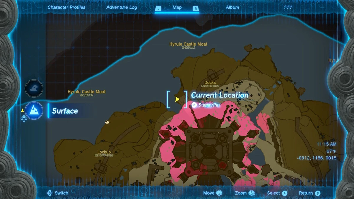 Carte de l'entrée inférieure de Docks Cavern
