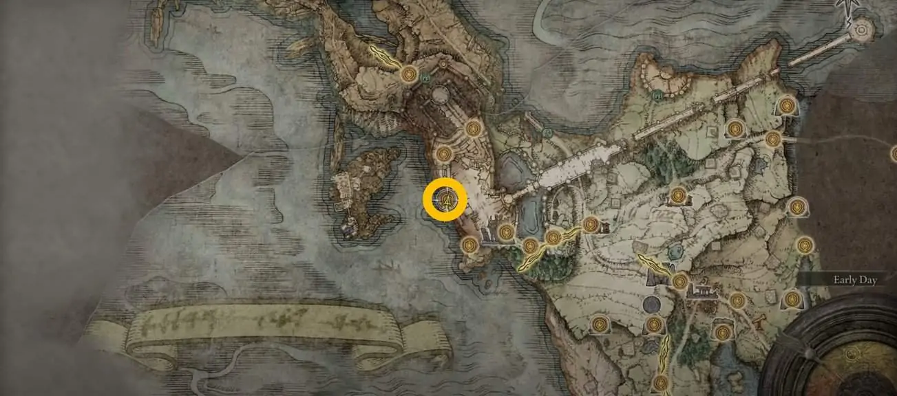 Emplacement de la carte de l'armure de chevalier banni dans Elden Ring