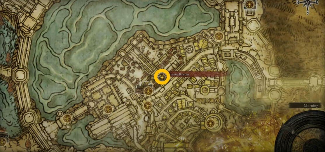 Emplacement de la carte du lit de mort dans Elden Ring