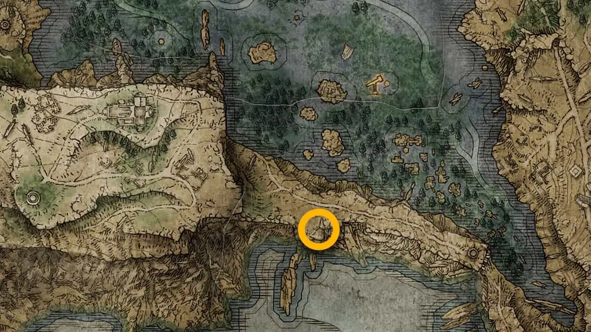 Emplacement de la cabane du loup endormi de Latenna à Elden Ring