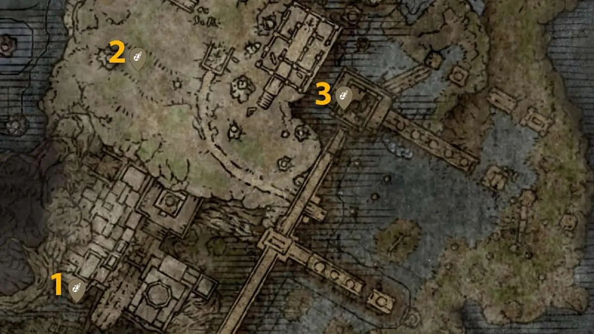 Siofra River Smithing Stone 4 emplacements sur carte dans Elden Ring