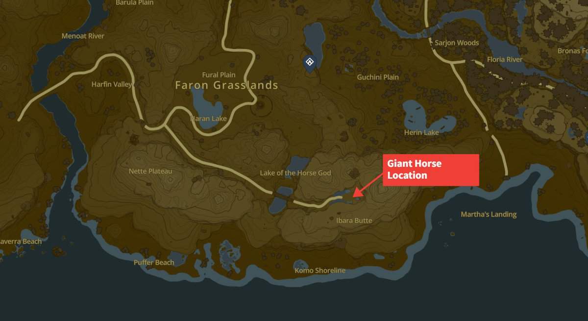 Emplacement du cheval géant dans Zelda TotK