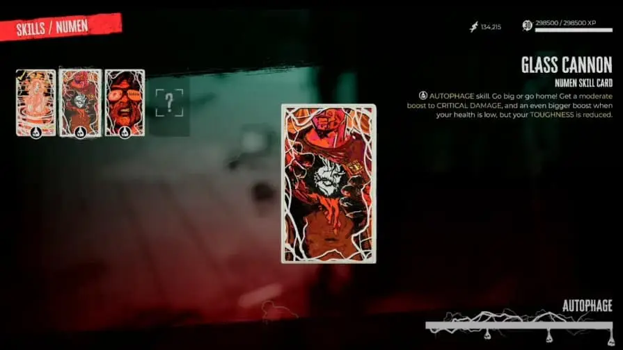 Carte de compétence Glass Canyon Numen dans Dead Island 2