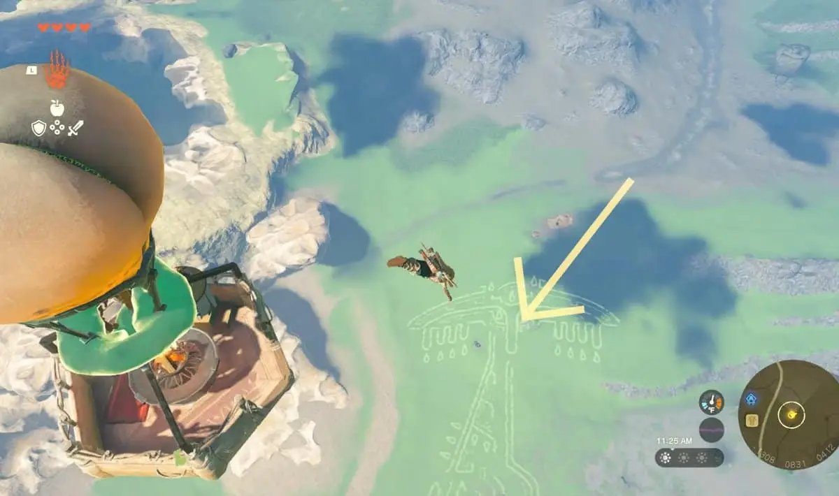 Glissez vers le haut de Geoglyph dans Zelda TotK