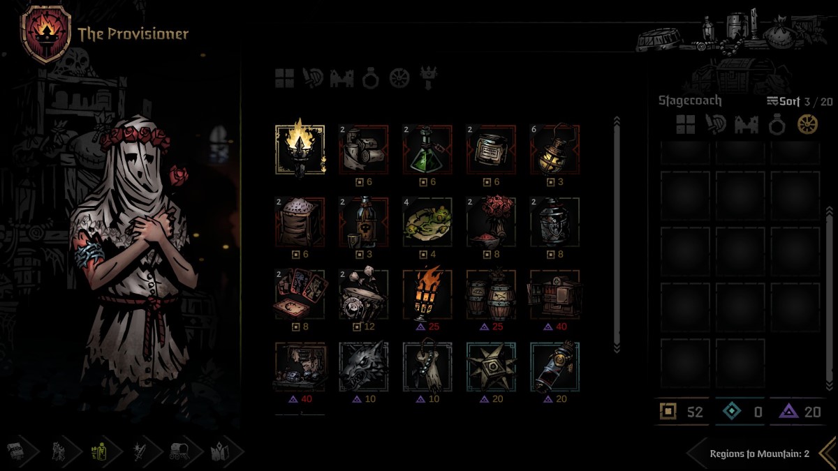 Comment utiliser les objets de combat dans Darkest Dungeon 2 Source 1