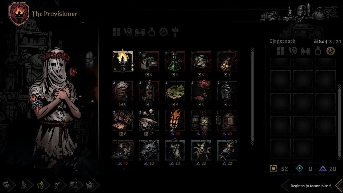 Comment utiliser les objets de combat dans Darkest Dungeon 2 Source 1