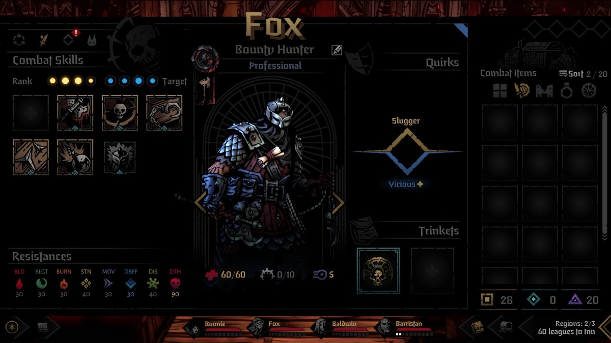 Comment débloquer les compétences du chasseur de primes dans Darkest Dungeon 2