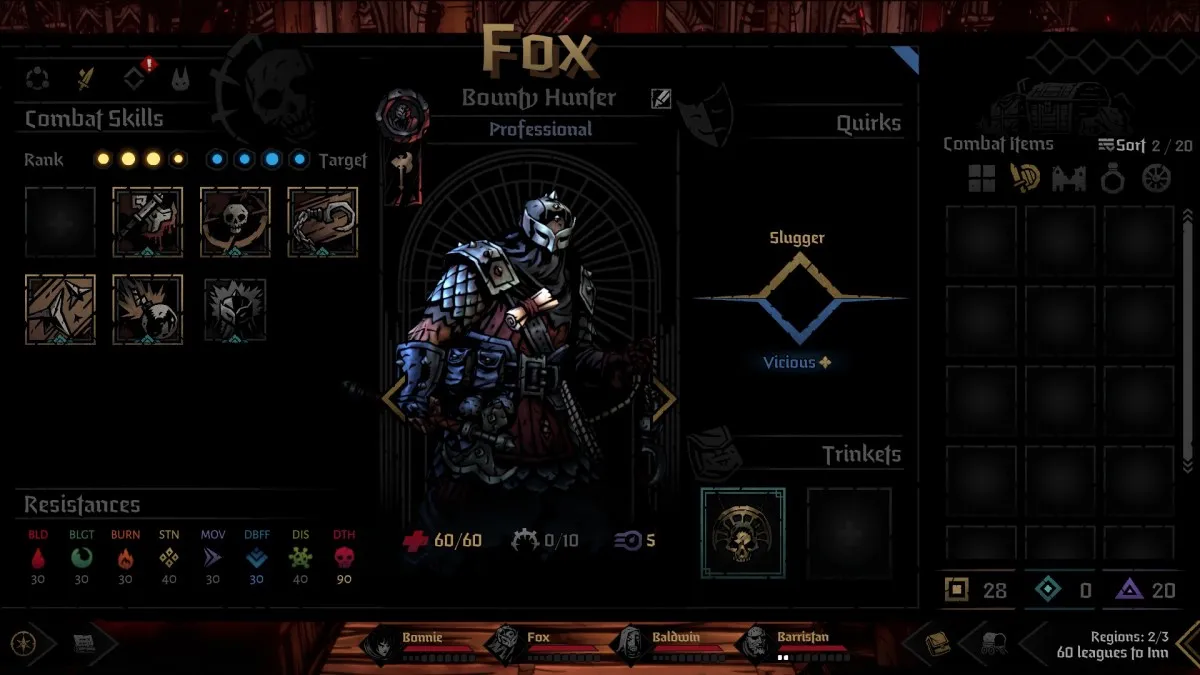 Comment débloquer les compétences du chasseur de primes dans Darkest Dungeon 2