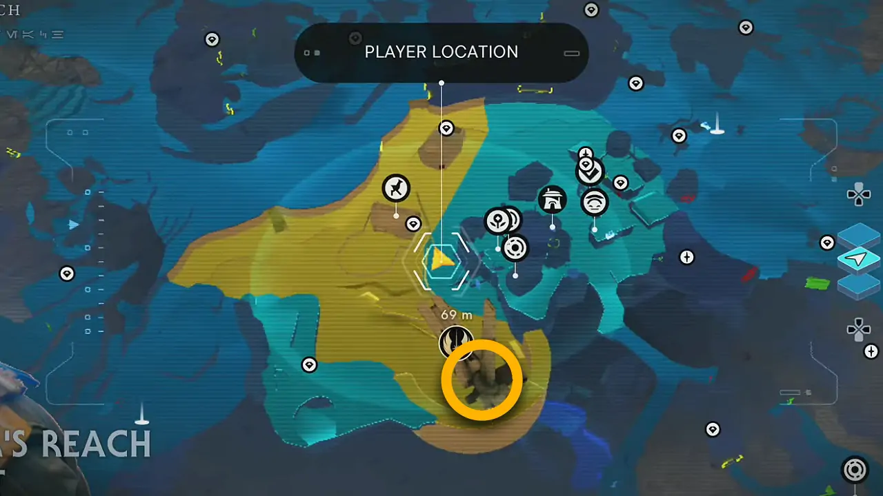 Emplacement de la carte Barbed Hookfish dans Jedi Survivor