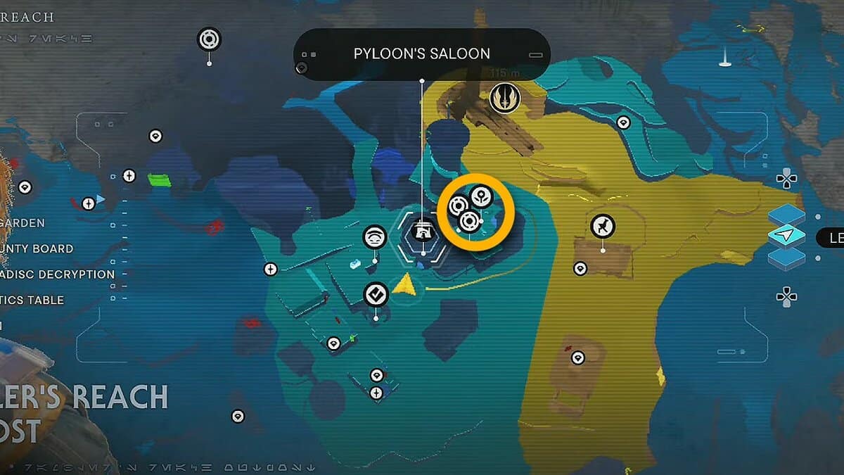 Voir l'emplacement de la carte des poissons dans Jedi Survivor