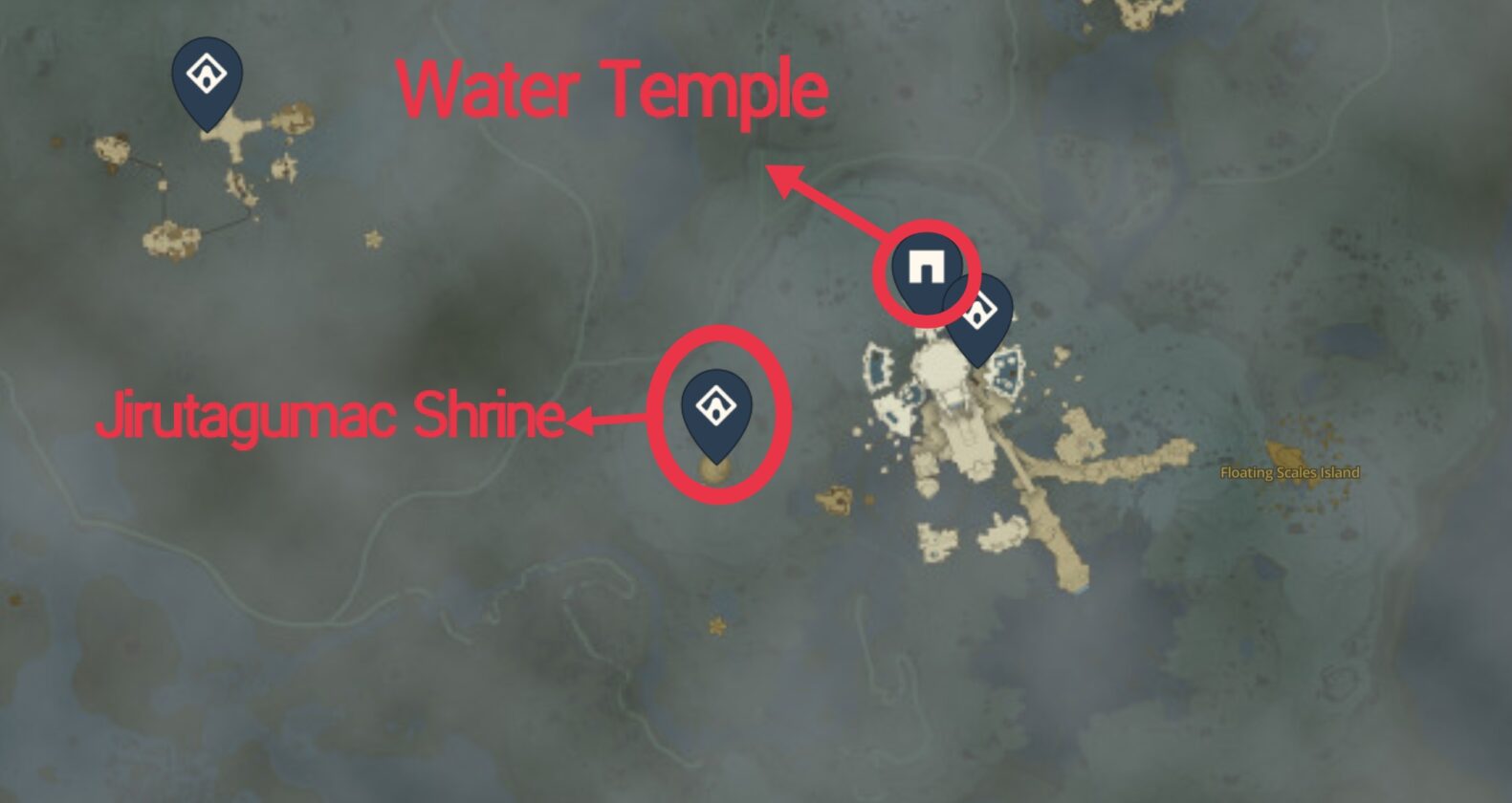 Emplacement du sanctuaire Jirutagumac dans Zelda TotK