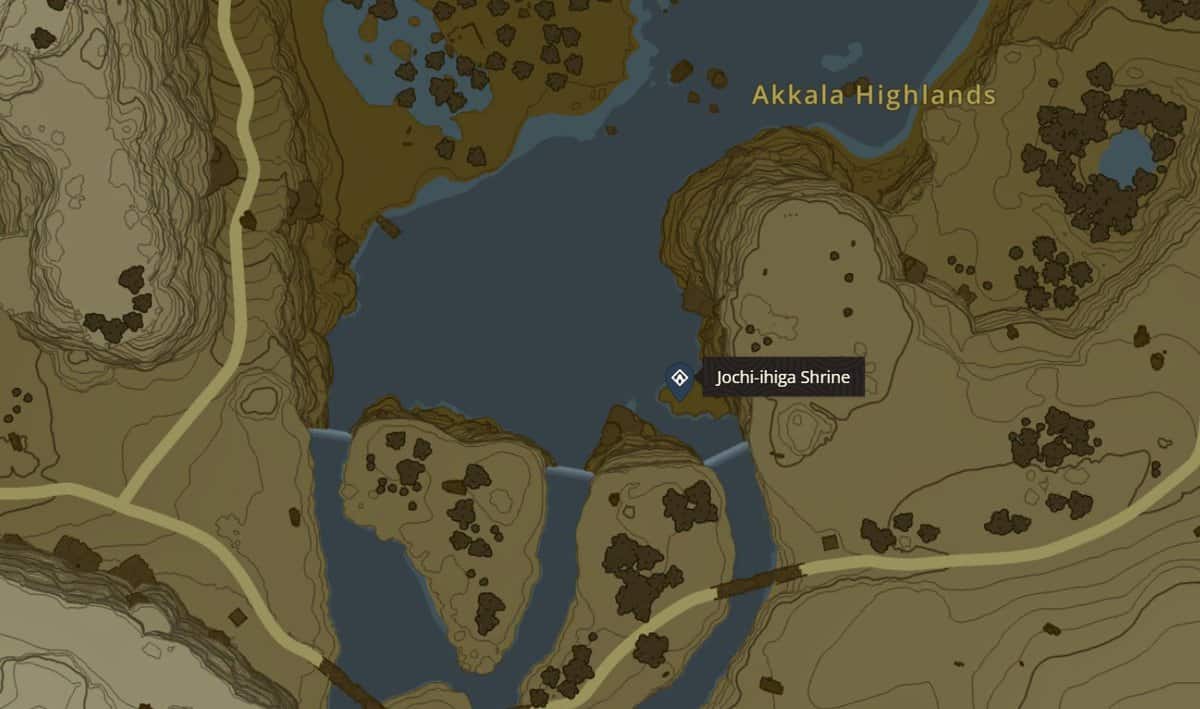Emplacement du sanctuaire Jochi-Ihiga à Zelda TotK