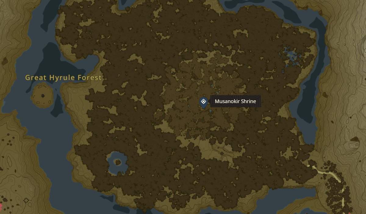 Emplacement du sanctuaire de Musanokir dans Zelda TotK