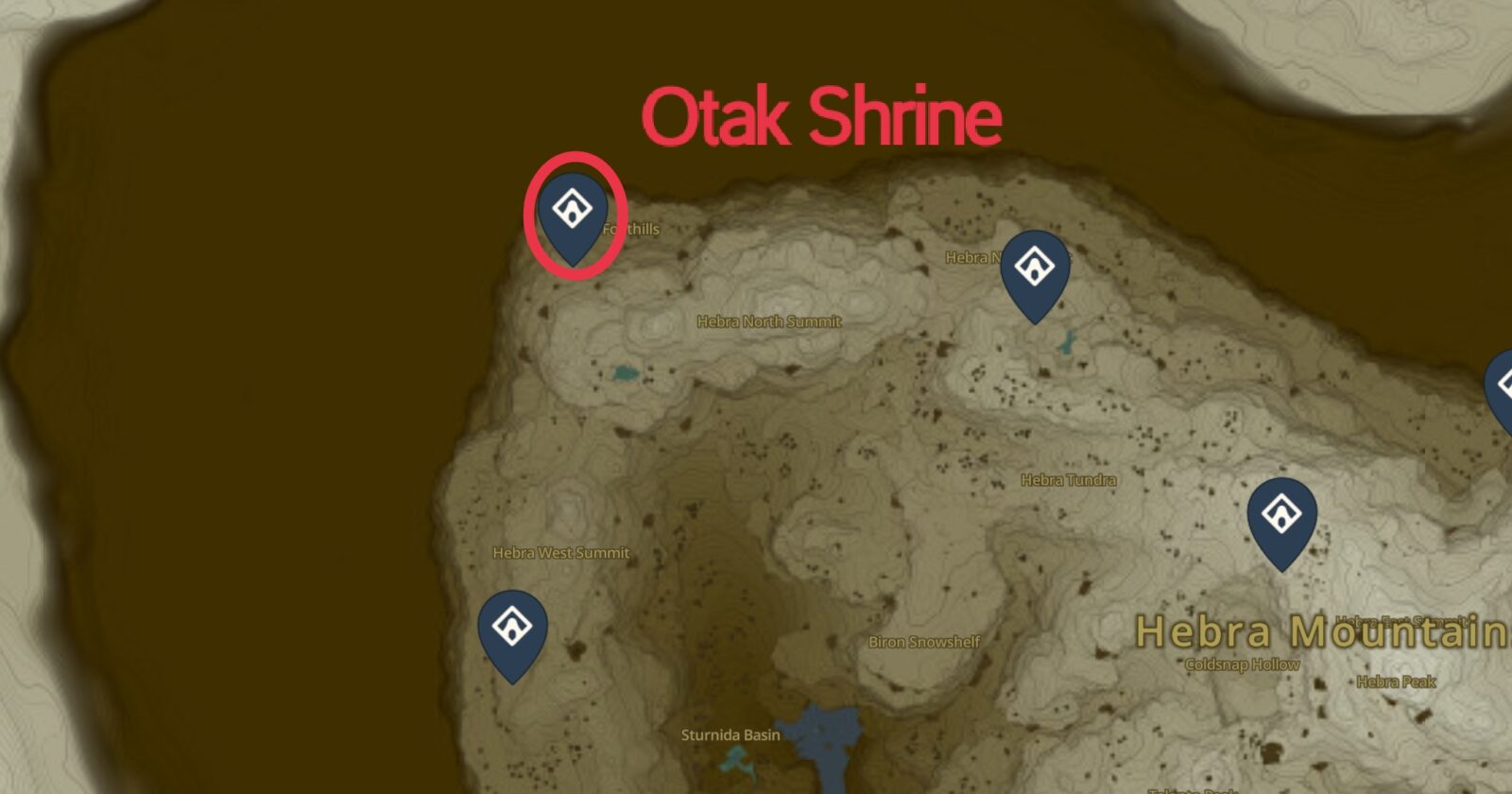 Emplacement du sanctuaire Otak à Zelda TotK