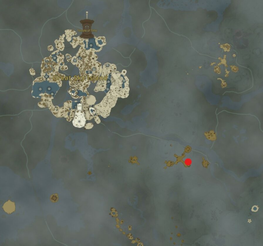 Emplacement de la tour Skyview de Popla Foothills à Zelda TotK
