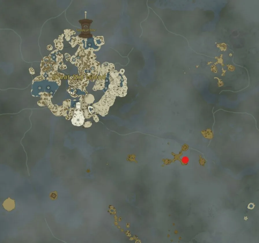 Emplacement de la tour Skyview de Popla Foothills à Zelda TotK