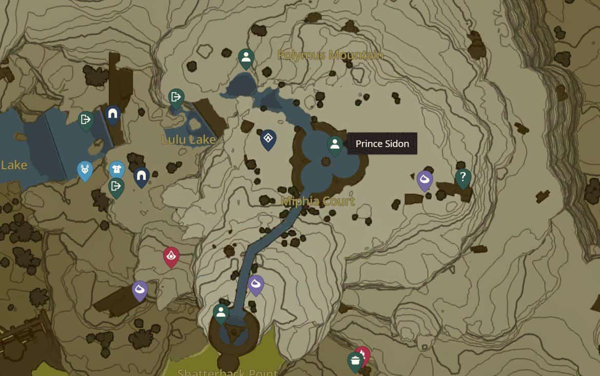 Emplacement du prince Sidon dans Zelda Tears of the Kingdom