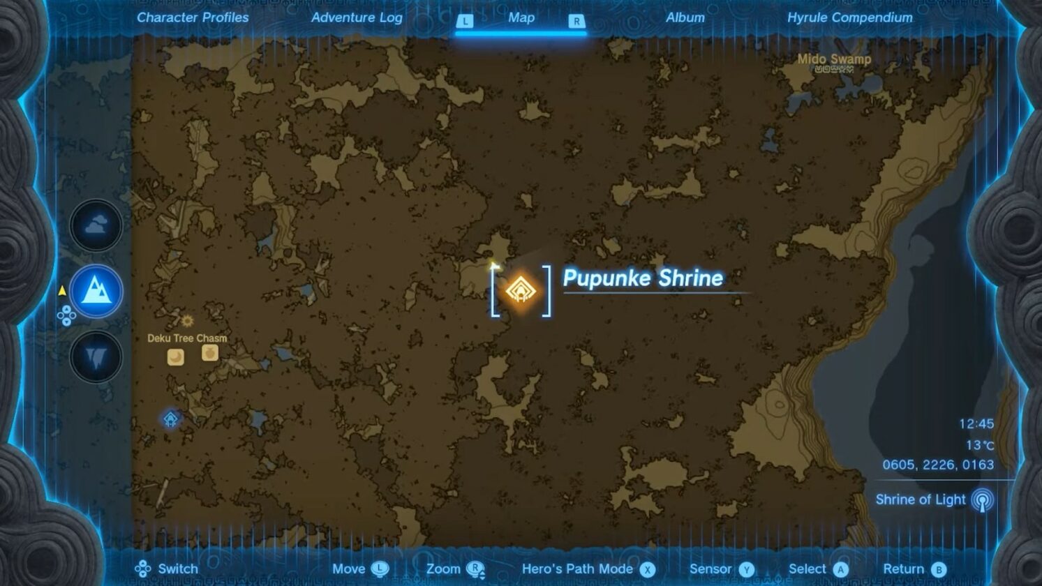 Emplacement du sanctuaire de Pupunke Zelda TotK