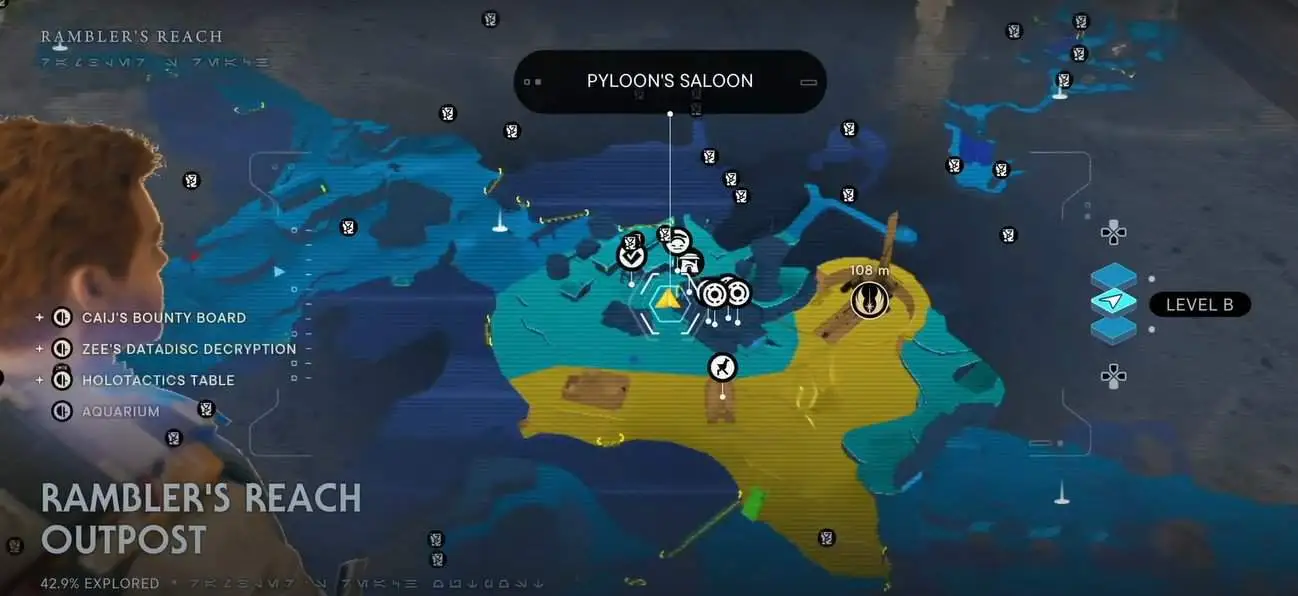 Rambler's Reach Outpost quatrième emplacement Priorite Shard dans Jedi Survivor