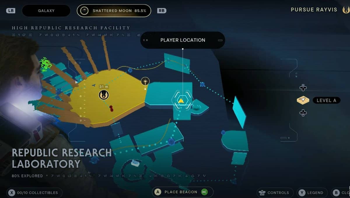 Emplacement de Rayvis dans Star Wars Jedi Survivor