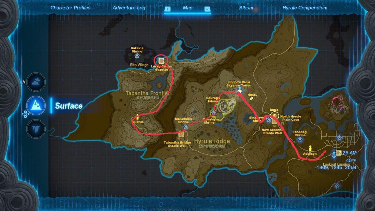 Emplacement du Rito Village dans Zelda TotK