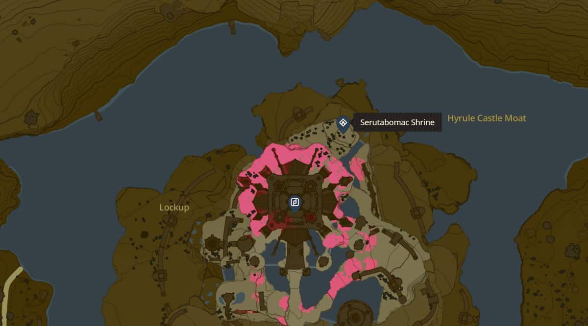 Emplacement du sanctuaire de Serutabomac dans Zelda TotK