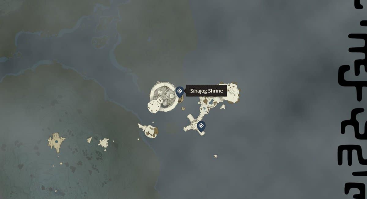 Emplacement du sanctuaire Sihajog dans Zelda TotK