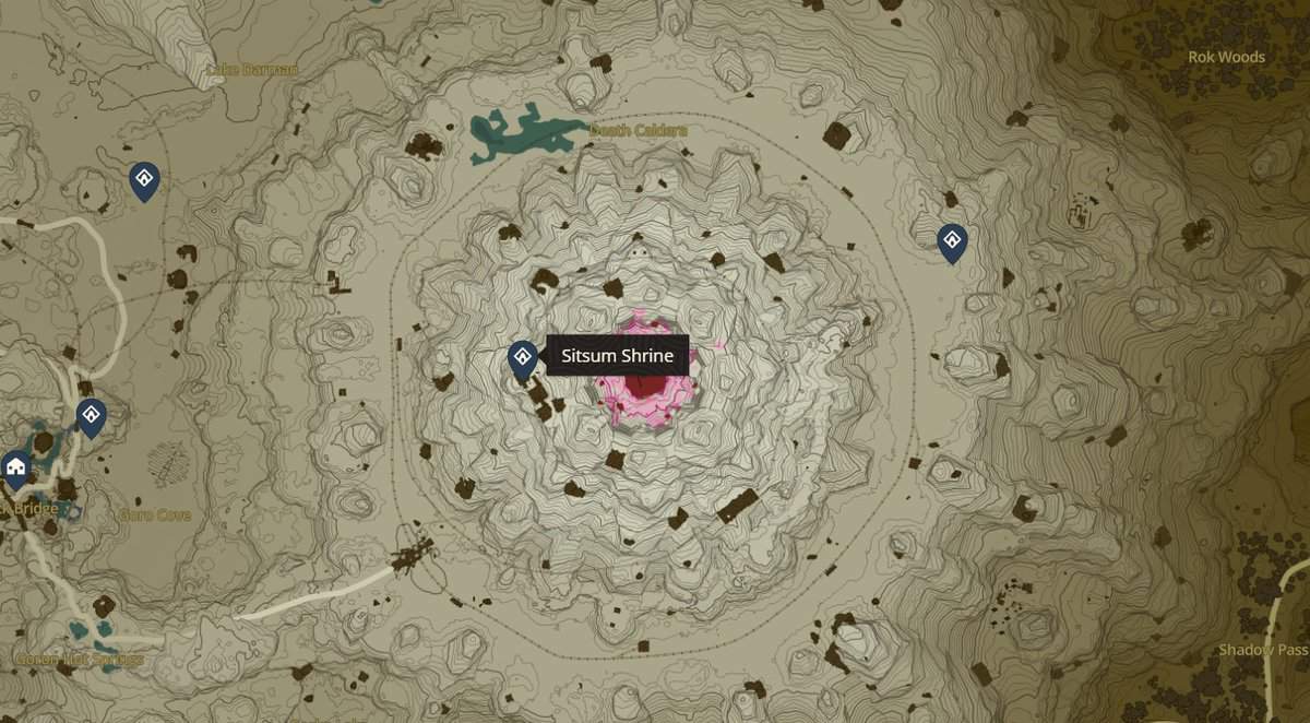 Emplacement du sanctuaire de Sitsum dans Zelda TotK