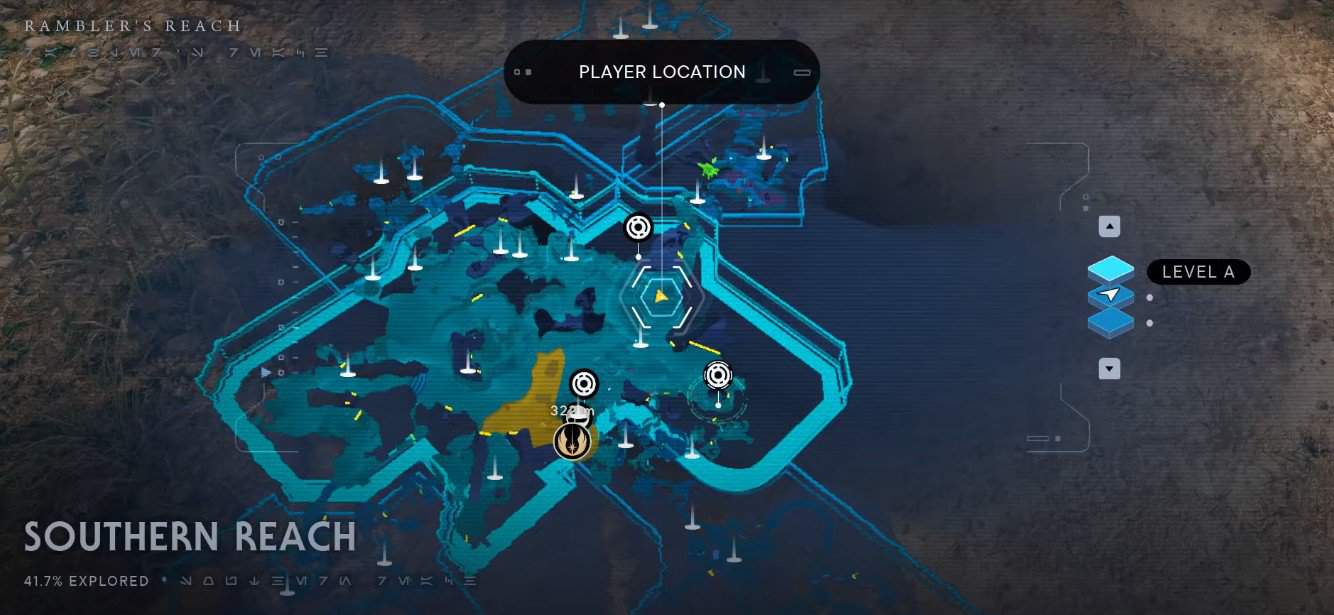 Emplacement du point de méditation de Southern Reach dans Jedi Survivor