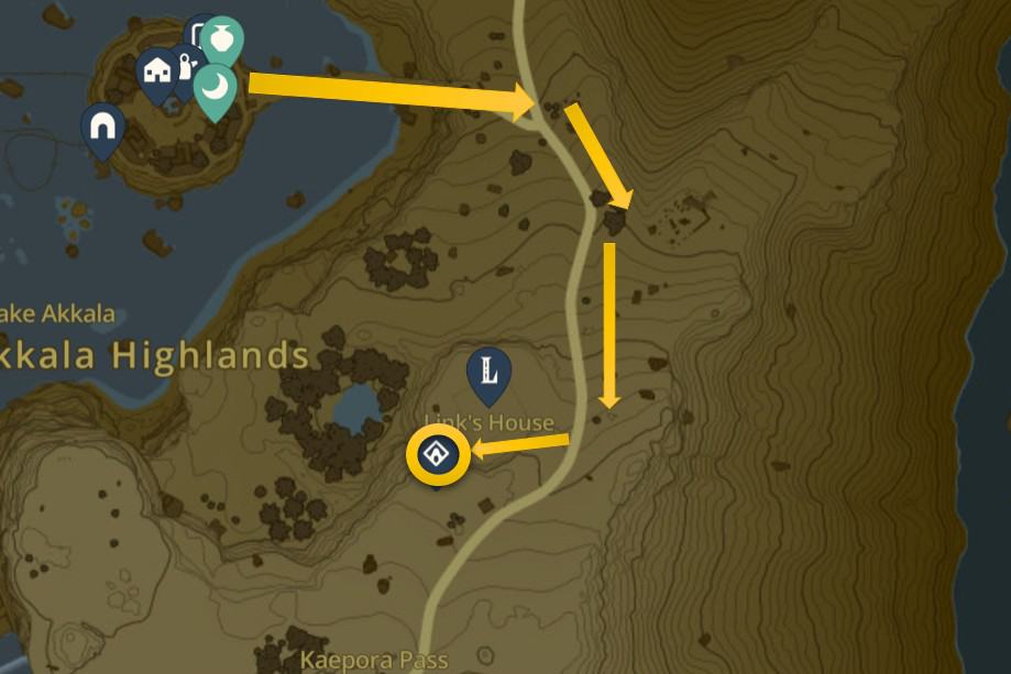 Emplacement du sanctuaire de Gatanisis dans Tears of the Kingdom