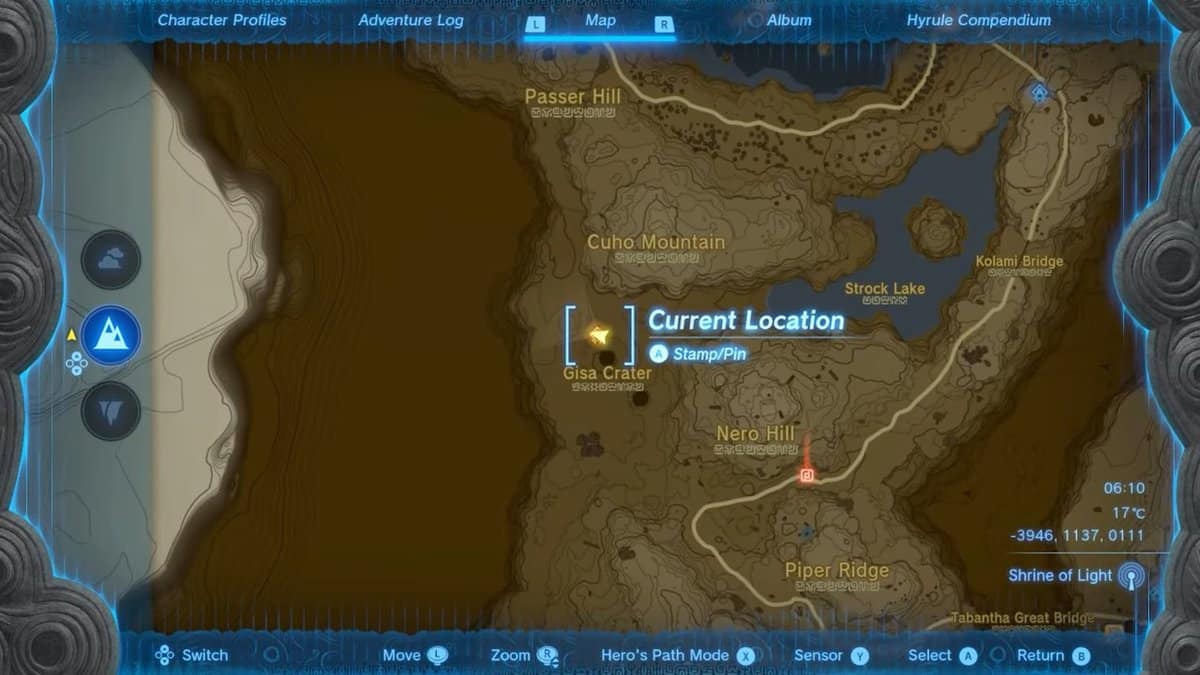 Emplacement de la carte du sanctuaire Ikatak dans Tears of the Kingdom