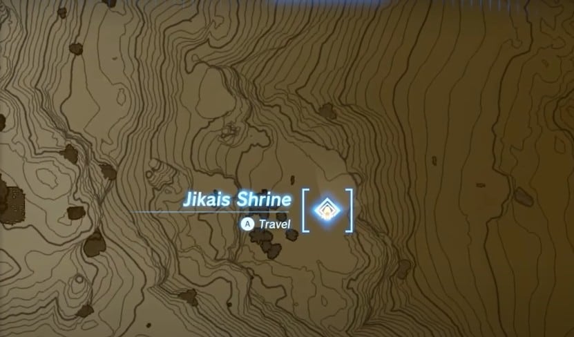 Emplacement de la carte du sanctuaire Jikais dans Tears of the Kingdom