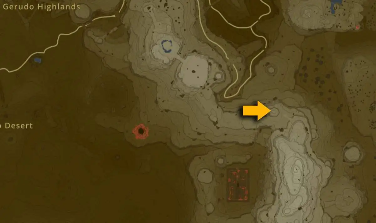 Emplacement de la carte du sanctuaire Kitawak dans Tears of the Kingdom