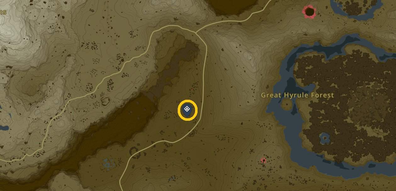 Emplacement de la carte du sanctuaire Kiuyoyou dans Tears of the Kingdom