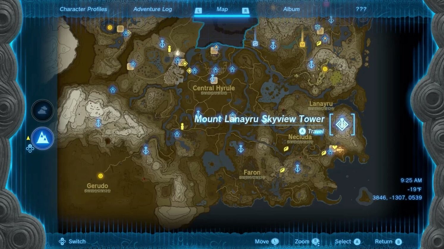 Emplacement de Lanayru dans Tears of the Kingdom