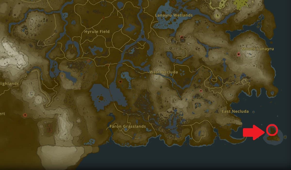 Emplacement de la carte du sanctuaire Marari-In dans Tears of the Kingdom