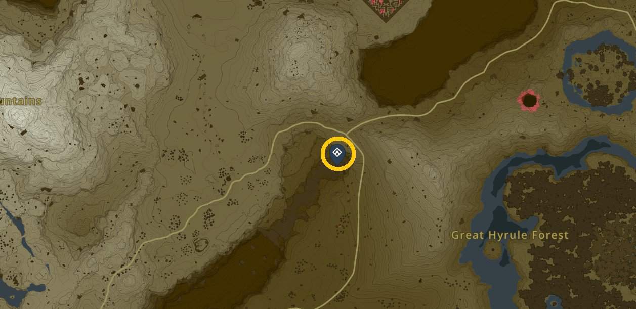 Emplacement de la carte du sanctuaire de Mayausiy dans Tears of the Kingdom
