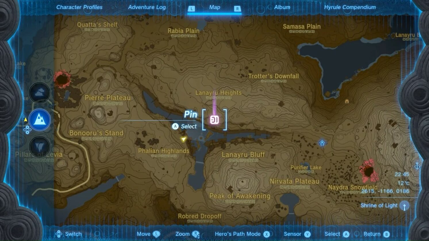 Emplacement de la carte du sanctuaire O-Ogim dans Tears of the Kingdom