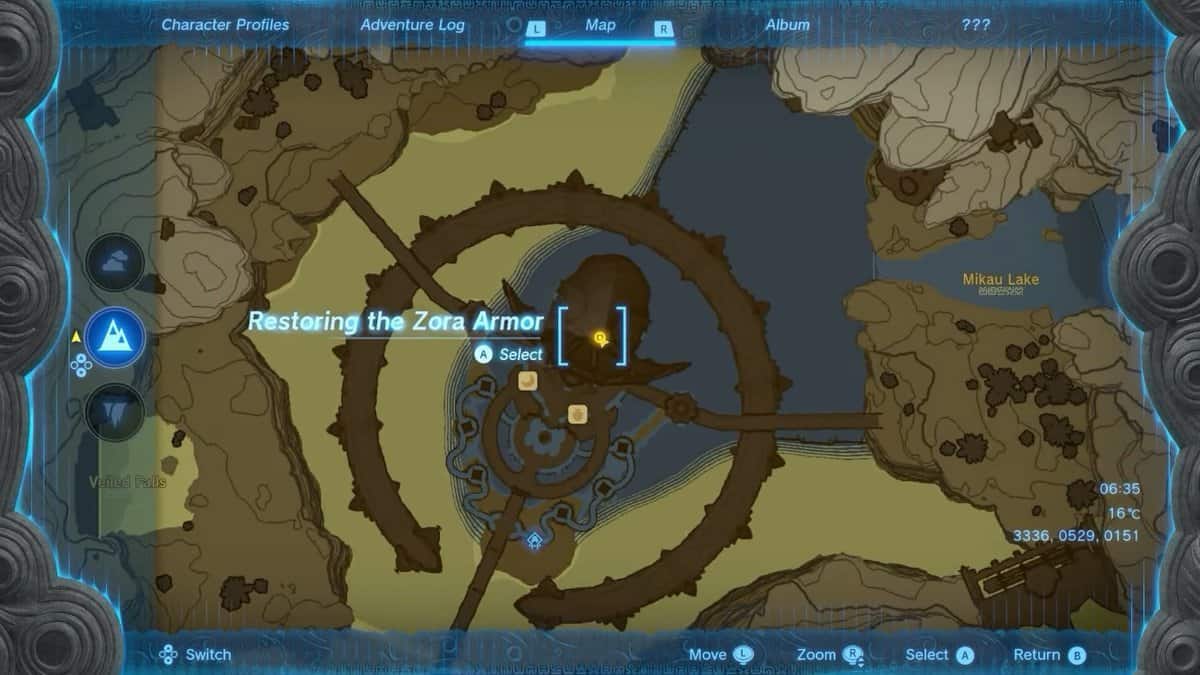 Restauration de l'emplacement de la quête Zora Armor dans Tears of the Kingdom