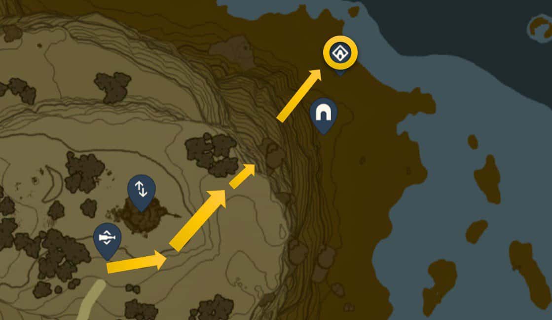 Zelda: emplacement du sanctuaire TotK Rasiwak à Deep Akkala