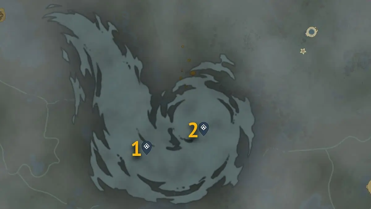 Emplacements sur la carte des sanctuaires célestes de Faron dans Tears of the Kingdom