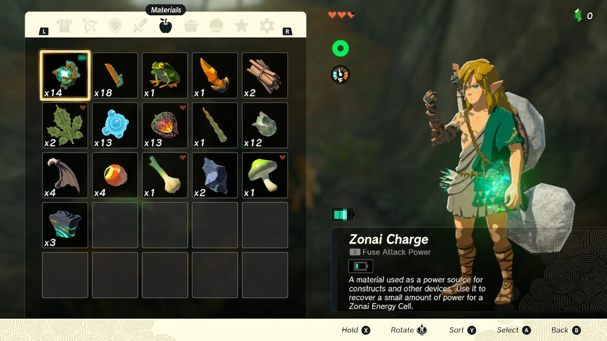 Zelda Tears of the Kingdom Comment utiliser la charge Zonai Tseret