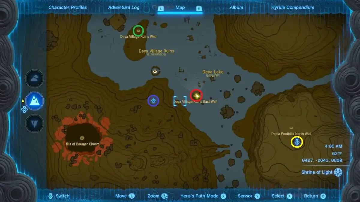 Emplacement de la carte du sanctuaire Susub dans Tears of the Kingdom
