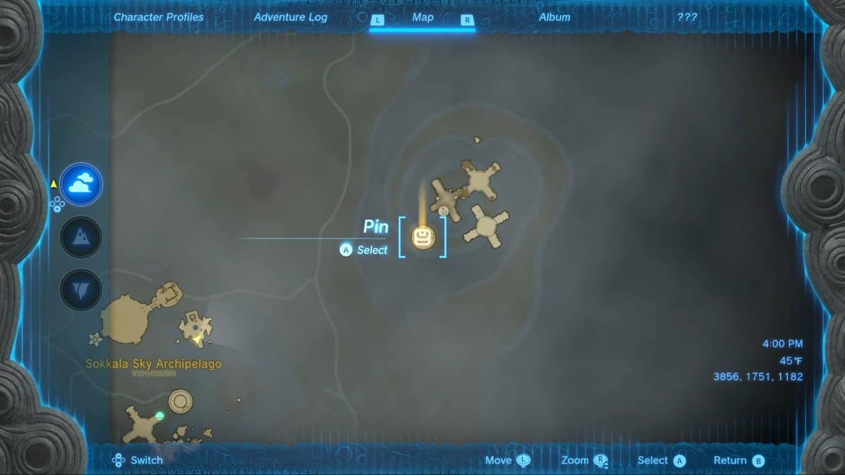 Emplacement des protège-tibias Zonaite dans Tears of the Kingdom