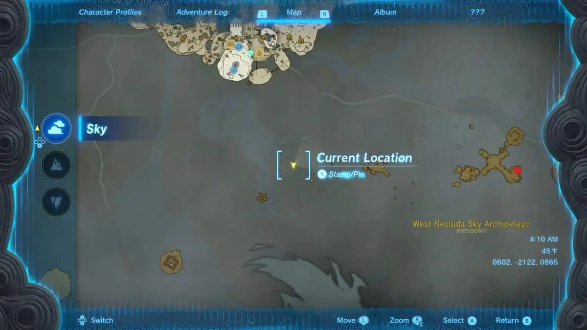 Emplacement du sanctuaire Ukoojisi dans Zelda TotK