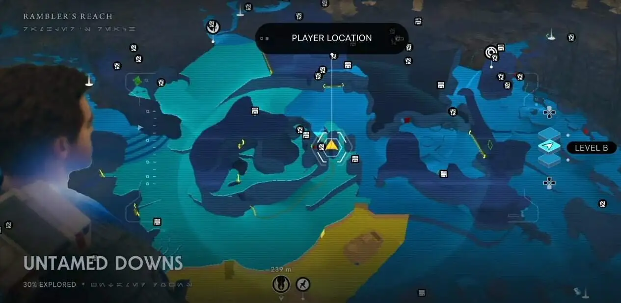 Emplacement des éclats prioritaires Untamed Downs dans Jedi Survivor