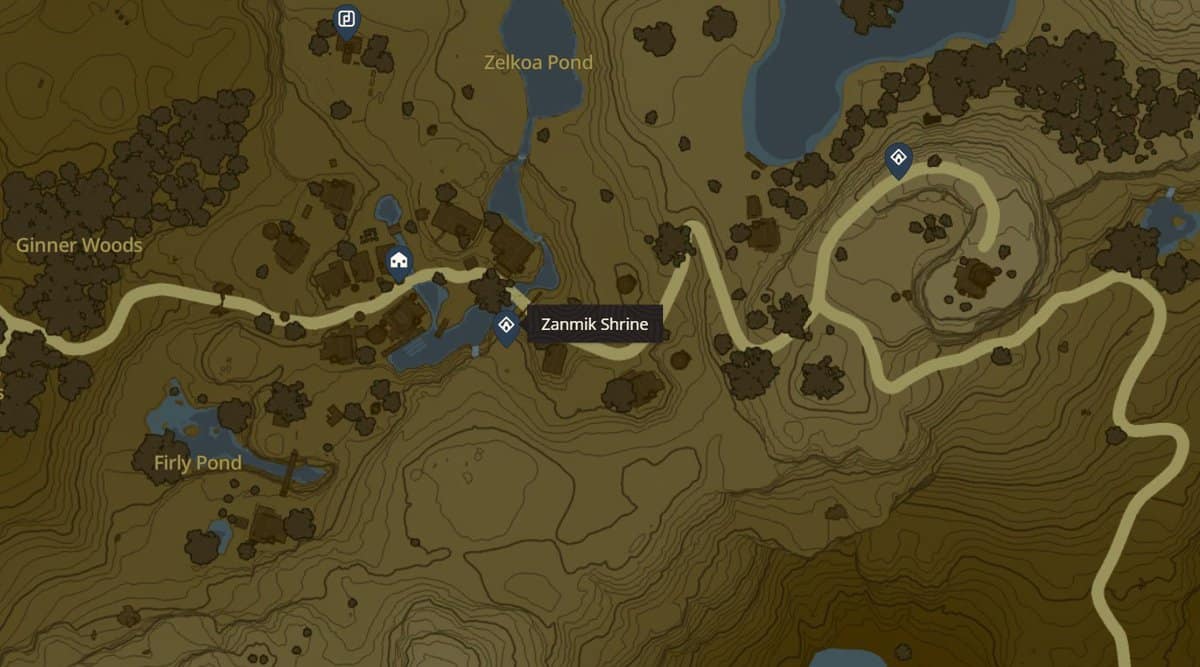 Emplacement du sanctuaire Zanmik dans Zelda TotK