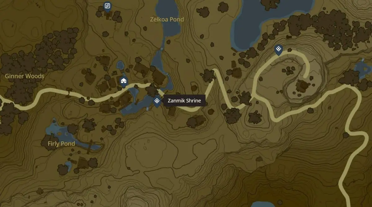 Emplacement du sanctuaire Zanmik dans Zelda TotK