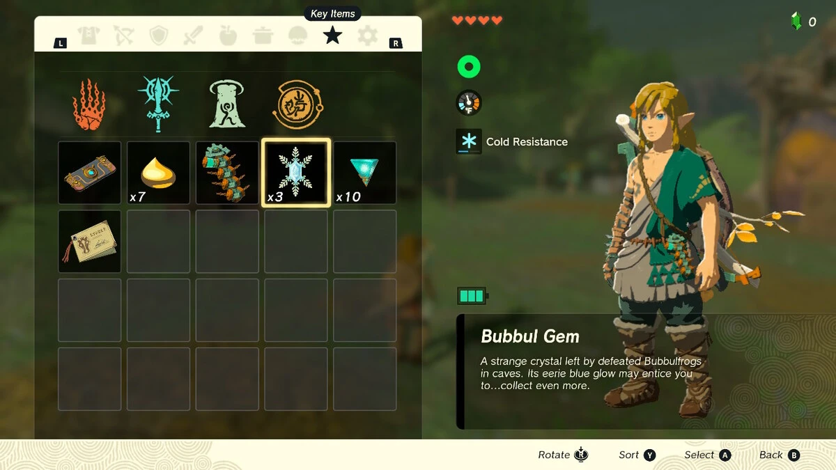 Zelda : Tears of the Kingdo - Comment obtenir et utiliser les pierres précieuses Bubbul