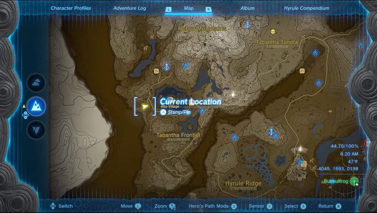 zelda totk satori emplacements des arbres de fleurs de cerisier